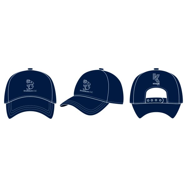Three images showing different views of the Strathmore CC cap