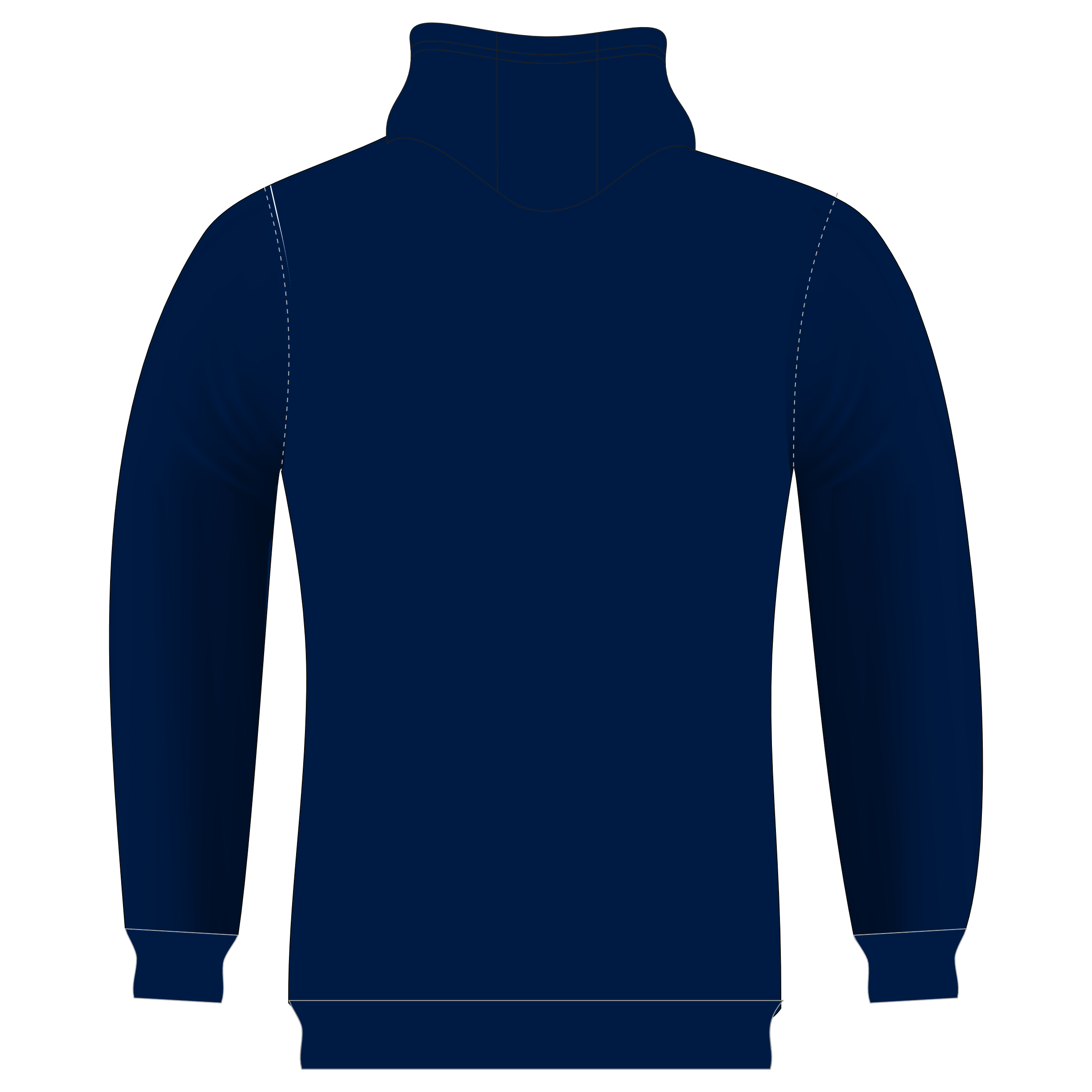 An image of a blue hoodie from the back