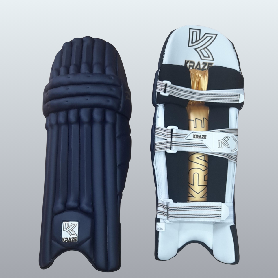 A front and back image of the navy pro pads